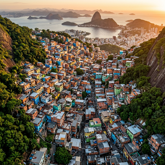 Vista aérea de comunidade brasileira
